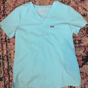 Figs Teal One Pocket Scrub Top